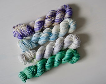 Hand Dyed Yarn, Bulky Weight Yarn, Bright Pastels Bundle