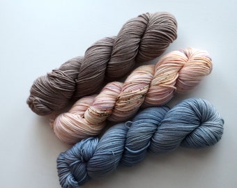 Handdyed Yarn Bundle, Light Hearted DK Weight Pack