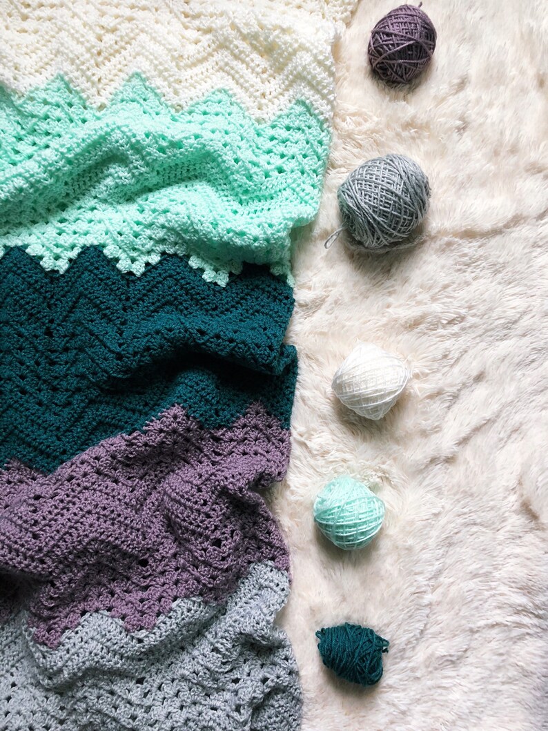 Crochet Afghan Blanket Crochet Chevron Blanket Crochet Lap Blanket Crochet Striped Blanket Crochet Baby Blanket Baby Blanket Crochet