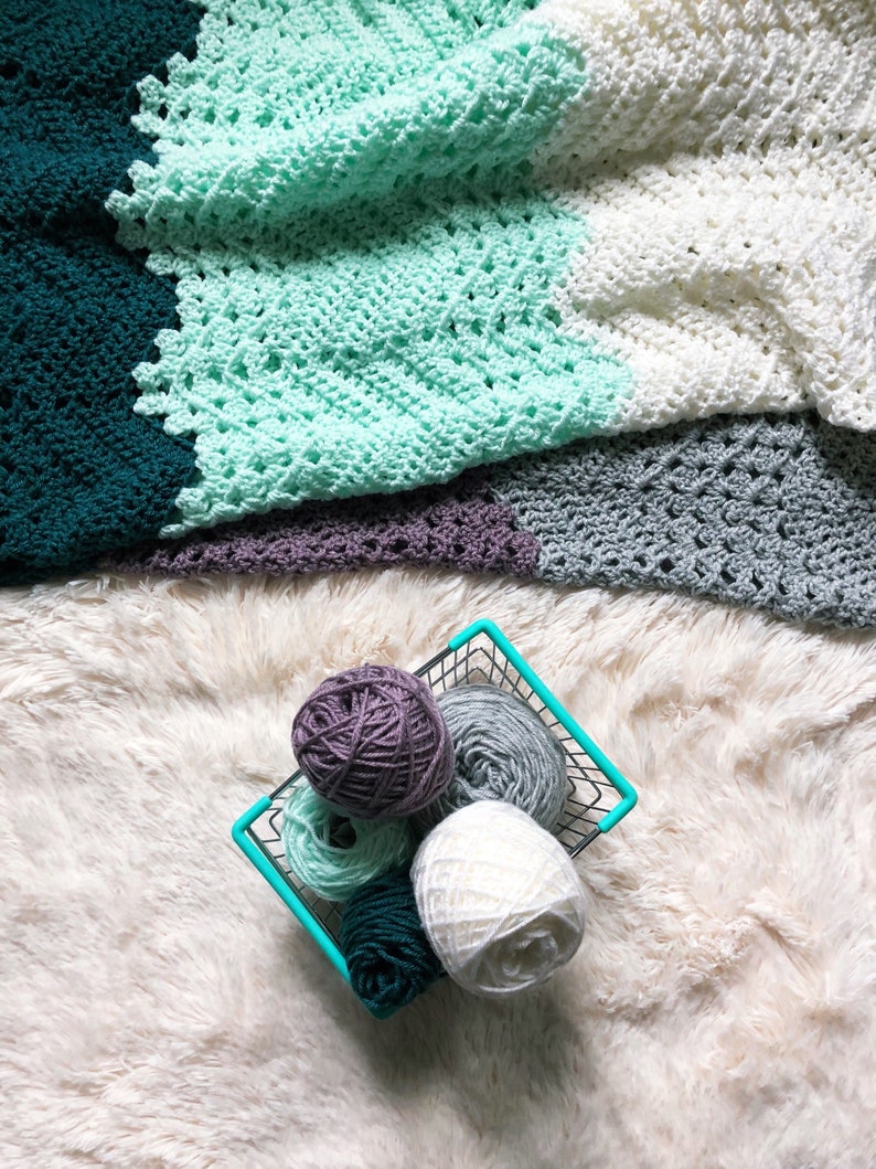 Crochet Afghan Blanket Crochet Chevron Blanket Crochet Lap Blanket Crochet Striped Blanket Crochet Baby Blanket Baby Blanket Crochet