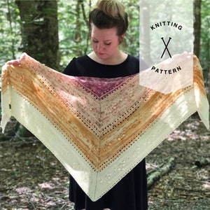 Knit Shawl Pattern, Knitting PDF Pattern, Lorita Shawl