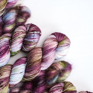 Because I Knew You, Wicked, Hand Dyed Yarn, Purple Blue and Green Yarn