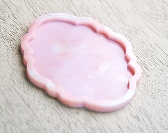 Classy Oval Resin Trinket Tray, Peachy Pinks
