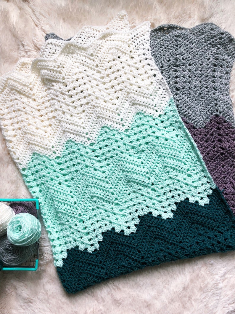 Crochet Afghan Blanket Crochet Chevron Blanket Crochet Lap Blanket Crochet Striped Blanket Crochet Baby Blanket Baby Blanket Crochet