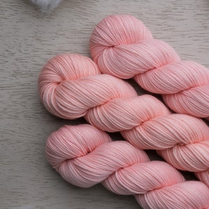 Strawberry Milk Hand Dyed Yarn: Light Pink Merino Wool