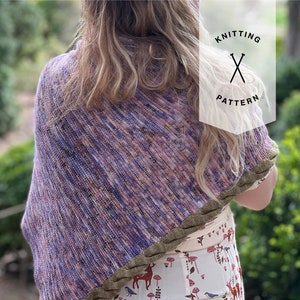 Knit Shawl Pattern, Knitting PDF Pattern, Lianas Shawl