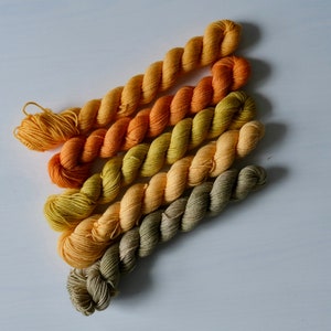 Hand Dyed Yarn, Sock Yarn, 70s Inspo Minis Bundle