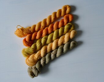 Hand Dyed Yarn, Sock Yarn, 70s Inspo Minis Bundle