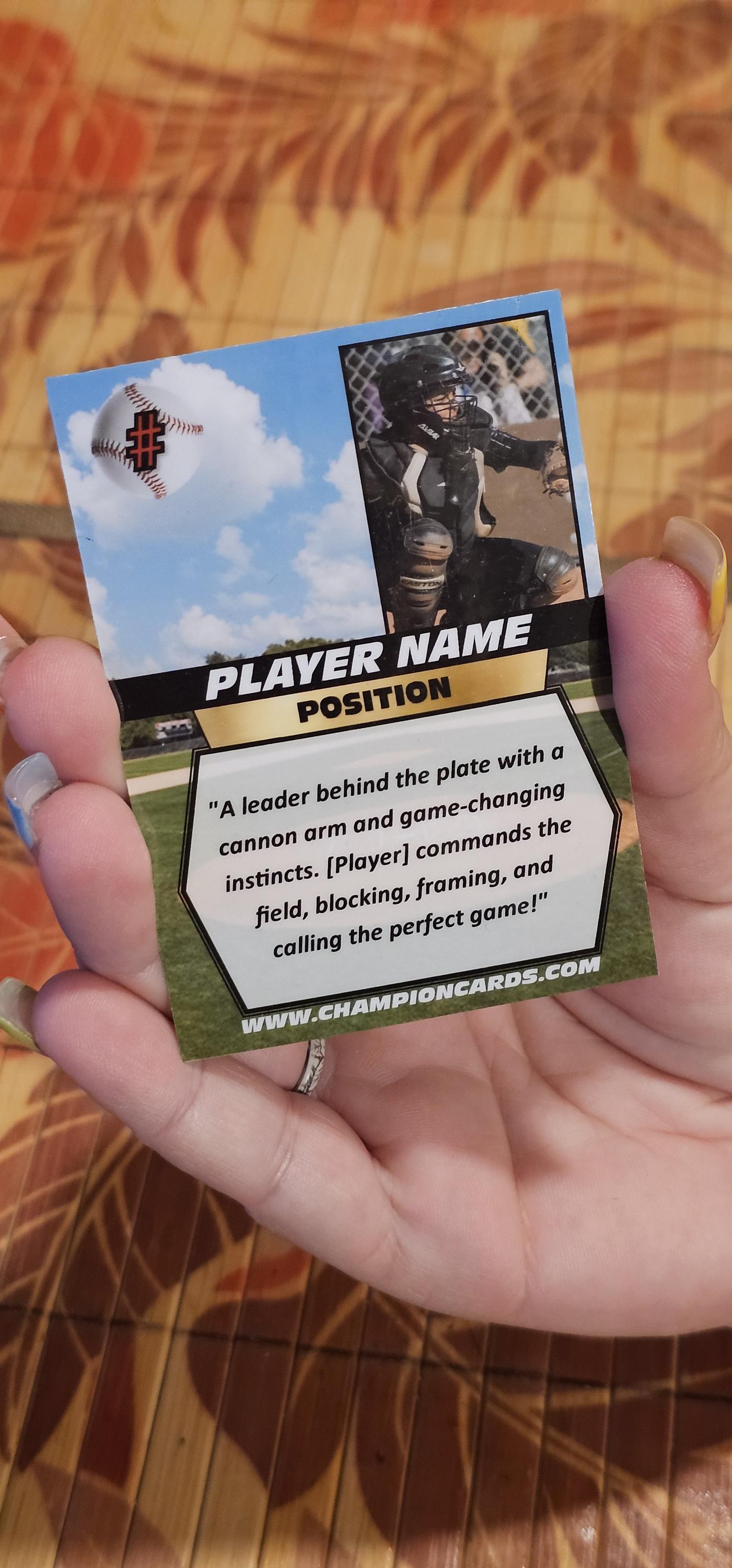 Custom Baseball Trading Card - Personalized Sports Card, Youth Player ...