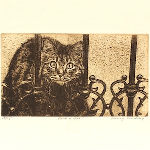 Peek A Boo, original etching signed by artist