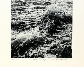 Original etching titled "White Cap" signed by artist