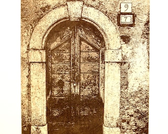 Originele ets getiteld "Old Marseille" gesigneerd door kunstenaar