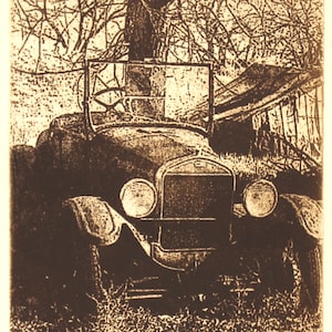 Original etching titled &quot;Rusted&quot; signed by artist