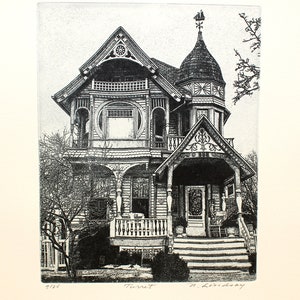 Original etching titled &quot;Turret&quot; signed by artist