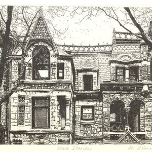 Original etching titled &quot;Red Stones&quot; signed by artist