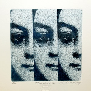 Fine art etching titled &quot;The Look&quot; signed by the artist.