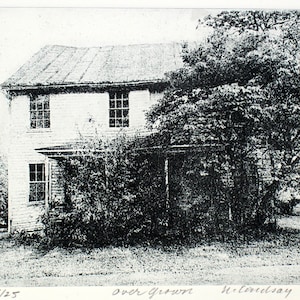 Original etching titled "Over Grown" signed by artist