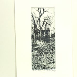 Original etching titled "Explore" signed by artist