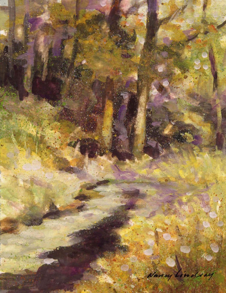 signed by artist original watercolor painting Abundance