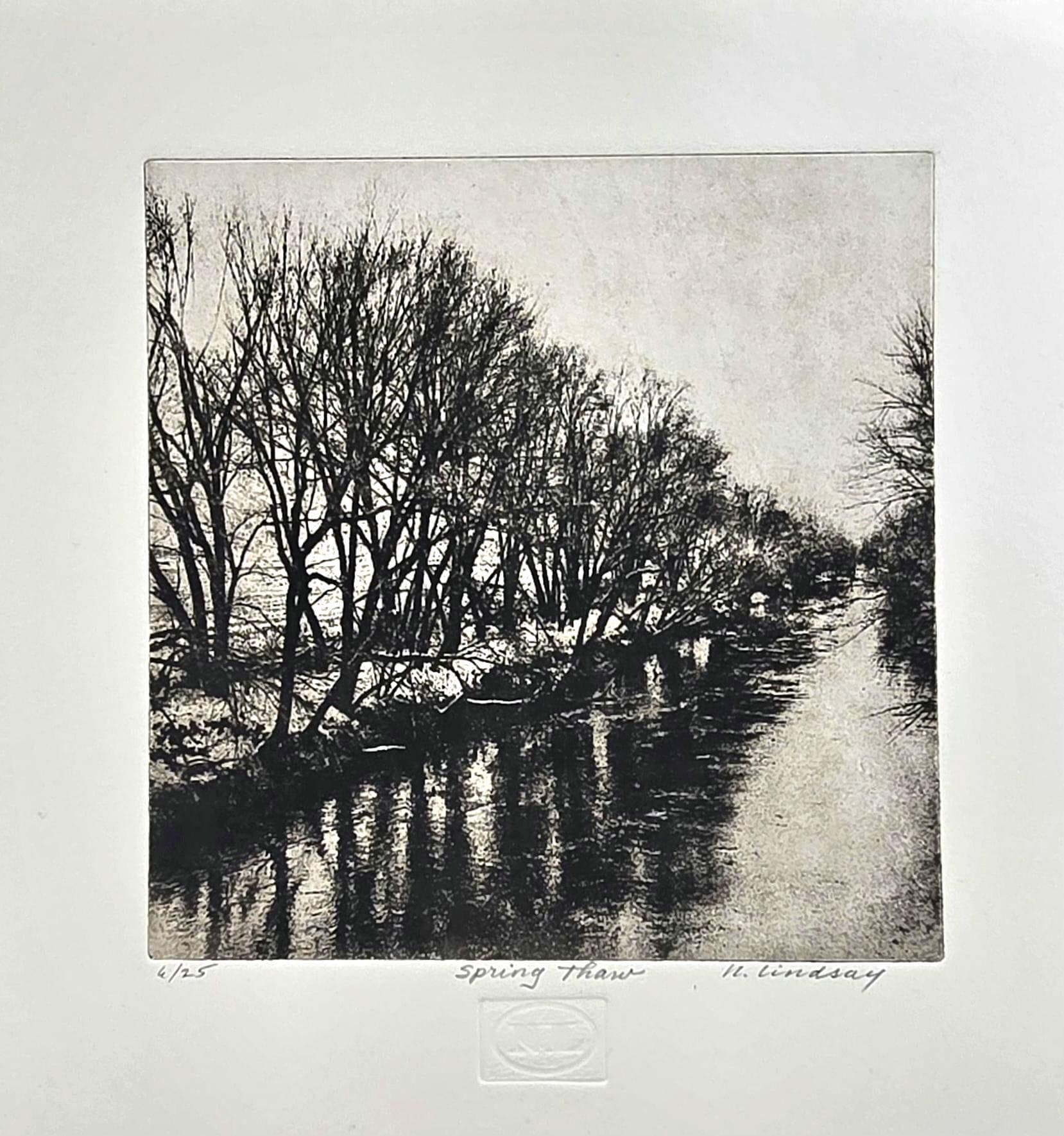 絵画 springtime Thaw Original Etching Titled 