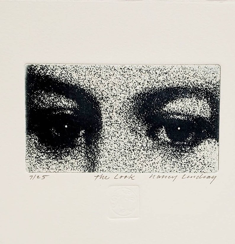 Original etching titled The Look signed by artist image 2