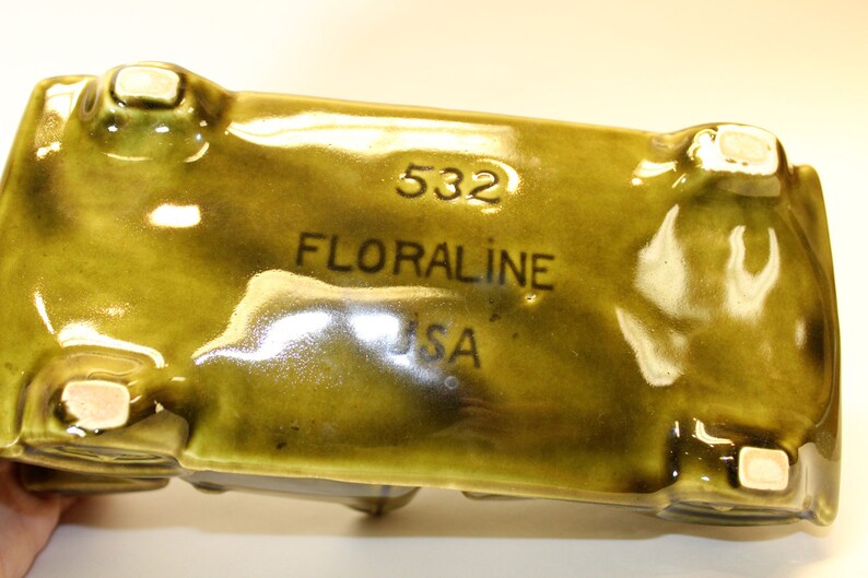 Vintage McCoy Floraline Ceramic Car Planter