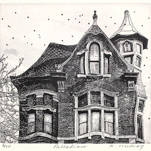 Original etching titled &quot;Palladian&quot; signed by artist