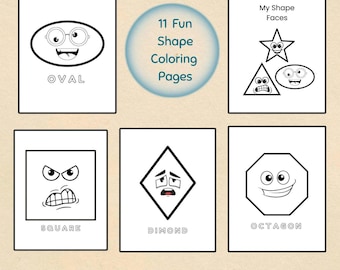 Vorm kleurplaten | Feelings-gezichten, afdrukbaar voor kleuters (pdf-download)