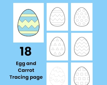 Leuke 18 werkbladen paaseieren en wortel traceren voor kinderen