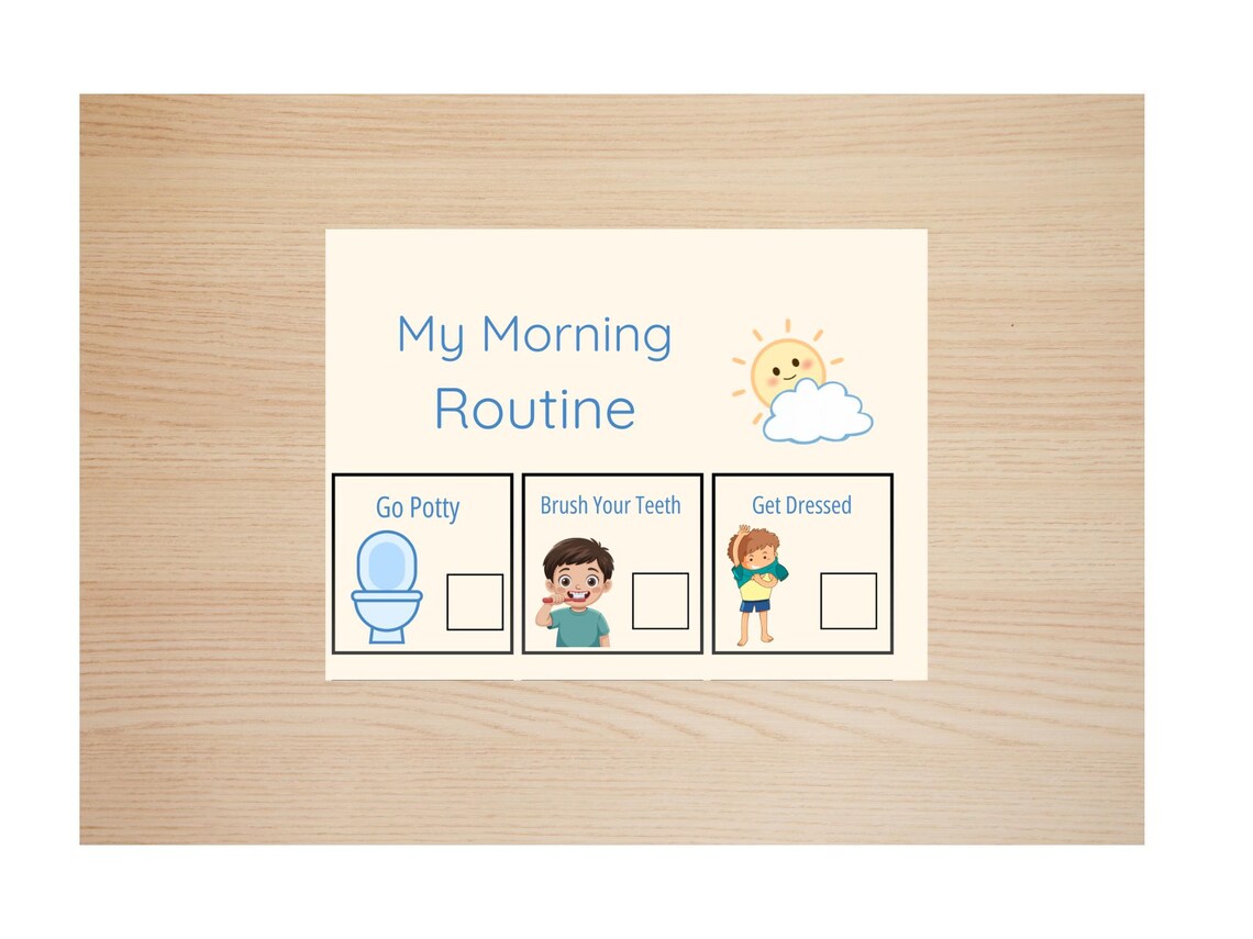 Boy Morning Routine Chart Printable | Kids Daily Morning Schedule ...