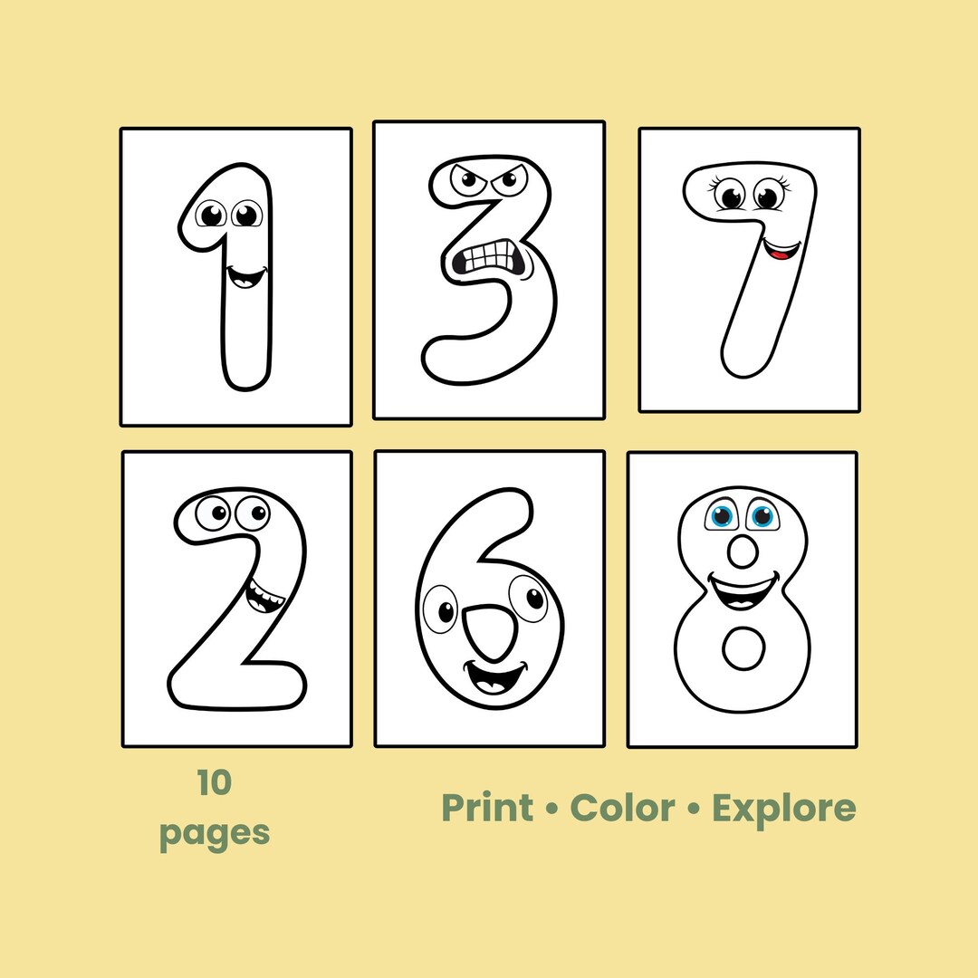 Number Coloring Pages Printable - Fun 123 Learning Activity for Kids ...