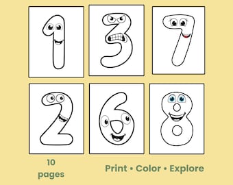 Nummer kleurplaten afdrukbaar - Leuke 123-leeractiviteit voor kinderen - wiskunde voor kleuters (pdf)