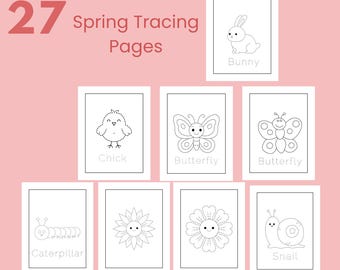 Overtrekpagina's voor de lente voor kleuters | Fijne motoriek peuteractiviteit (pdf-download)