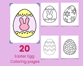 20 kleurplaten paaseieren – gedurfde eenvoudige ontwerpen voor kinderen (pdf-download)