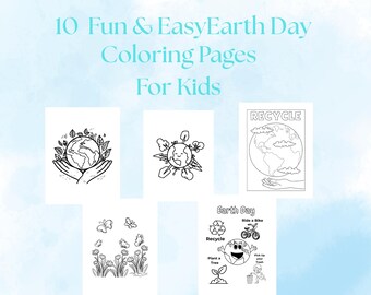 アースデイぬりえ（子供向け）｜リサイクル、植樹、地球を守ろう（PDFダウンロード）