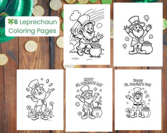 Leprechaun Kleurplaten voor kinderen – 6 afdrukbare pdf-bestanden voor St. Patrick's Day