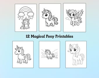 Kleurplaten eenhoorn voor kinderen – 12 fantasieponyontwerpen (pdf-download)