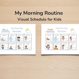 Tabela de Rotina Matinal Infantil | Cronograma Visual para Crianças Pequenas e em Idade Pré-escolar (Download Digital)