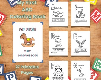 Mijn eerste ABC-kleurboek | Alfabetactiviteit voor peuters (digitale download)