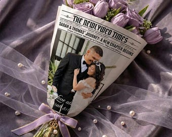 Modelo de jornal de casamento editável, jornal de casamento personalizado, jornal para recém-casados, programa de casamento, presente com palavras cruzadas e quebra-cabeças, download digital
