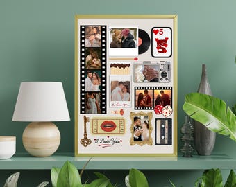 Modelo de arte personalizada em Canva para caixa de fósforos | Presente de aniversário DIY para casais | Download digital de pôster personalizado | Presente para ele e para ela