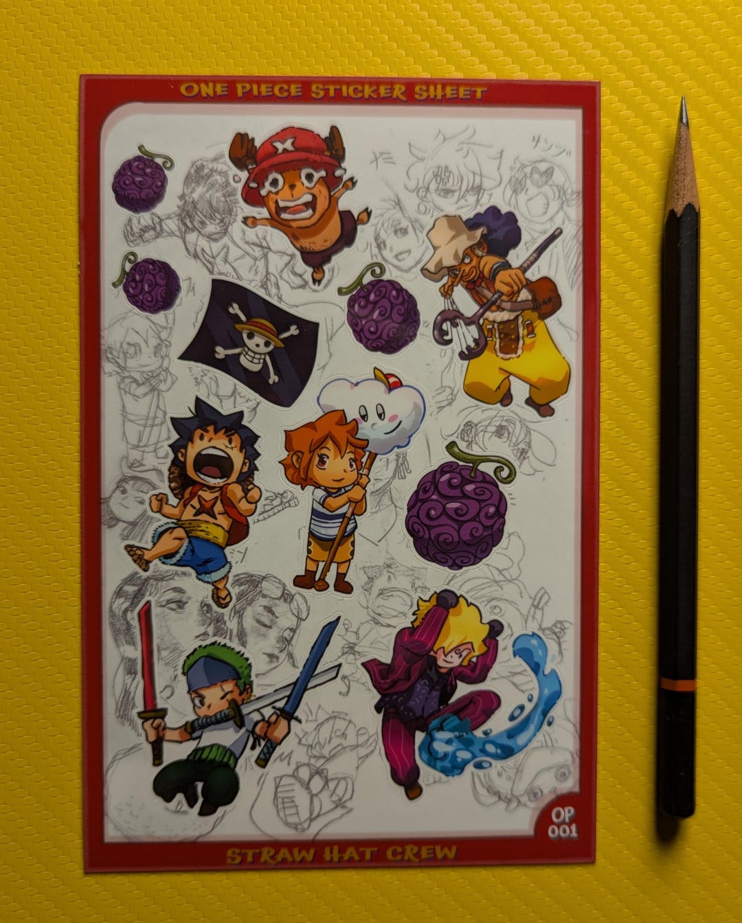 One Piece Sticker Sheet Straw Hat Crew - Etsy