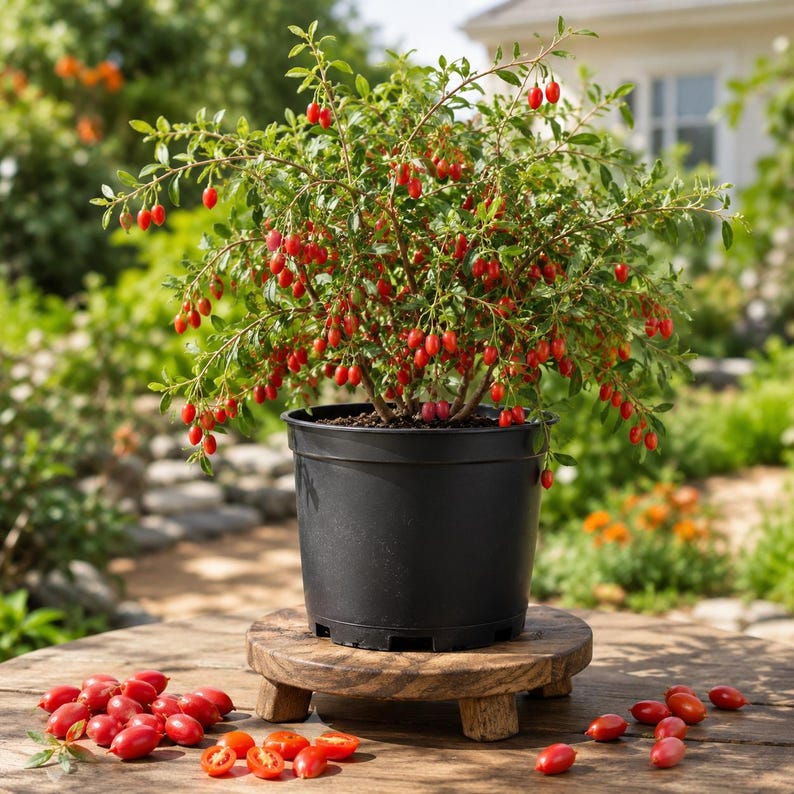Goji Berry Live Plant 4-7 Inch Tall, Hardy Lycium Barbarum Fruit Shrub ...