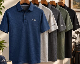 Men's Quick-Dry All-Over Print Polo Shirt: Breathable Golf & Casual Wear