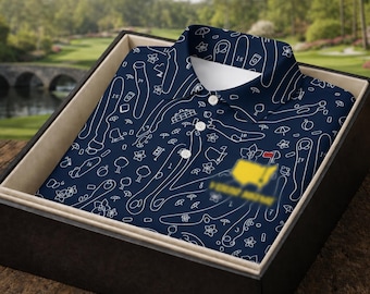 Polo con estampado de campo de golf, top deportivo floral, ropa de golf de alto rendimiento.