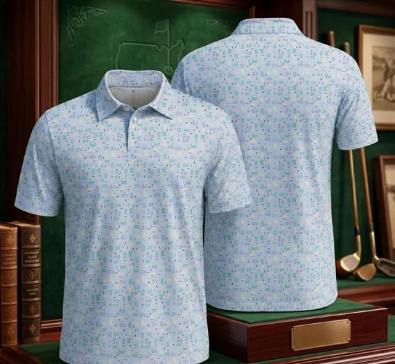 Unisex Golf Polo Shirt, Bird-eye Pique, Moisture-Wicking, 90th Anniversary Print