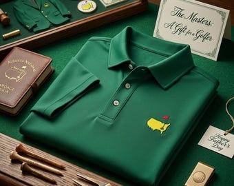 Masters Golf Polo Shirt: Green Performance Sportswear (Fathers Day Gift)