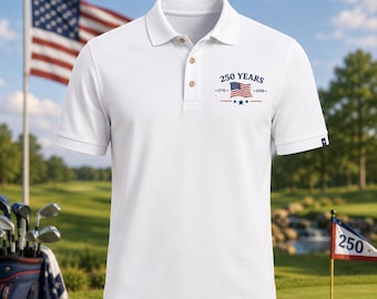 Polo patriótico, celebración del 250 aniversario de EE. UU., camisa de golf conmemorativa de la herencia estadounidense.