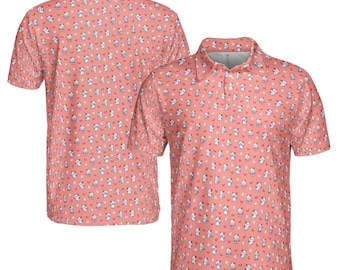 All Over Print Polo Shirt Funny Cat Pattern Graphic Golf Polo for Men Or Women Animal Theme Short Sleeve Collared Top S-5XL Gift for Cat Dad