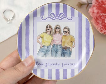 Personalized Jewelry Dish,  Best Friends Gift for Her, Friendship Ring Dish, Thank You Gift